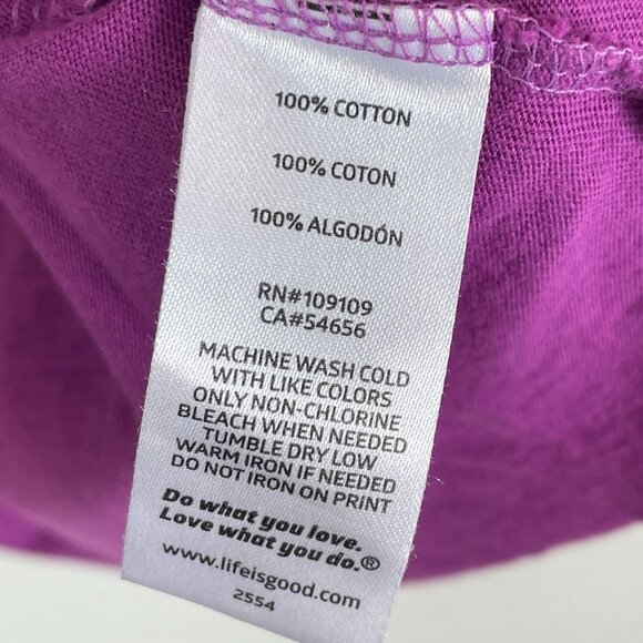 Life Is Good Womens Plus XXXL Crusher Top Purple Heart Graphic Cotton Shirt - Picture 4 of 9